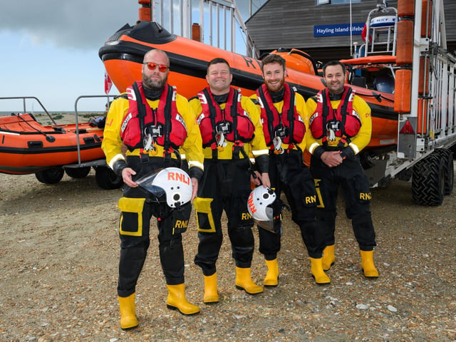 Pictured is: Paul Castle, Rob Gargaro, Anthony Lewis and Joe Earley. Portsmouth Lifeboat CrewPicture: Keith Woodland