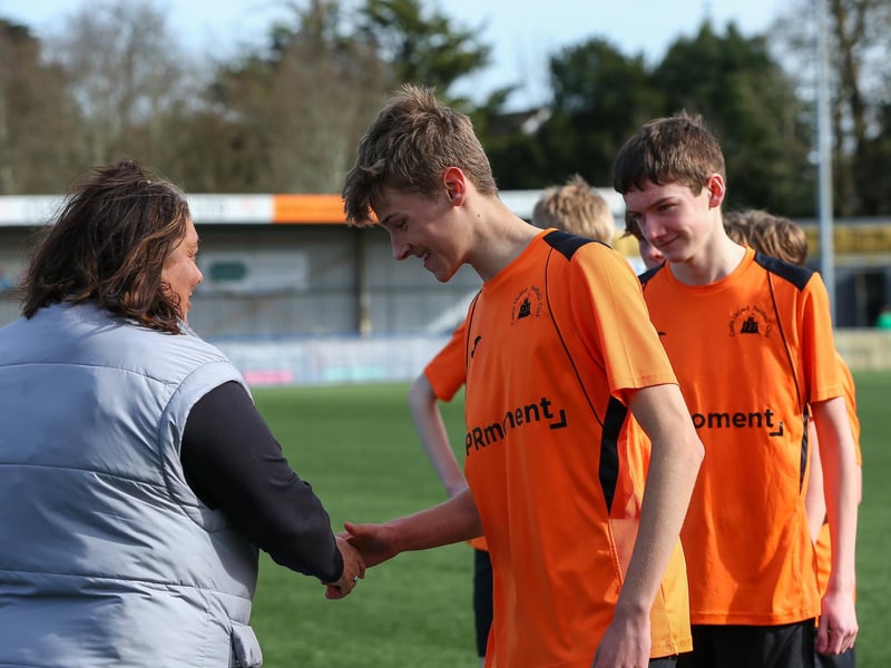 Castle United receive their winners medals. Picture: Chris Moorhouse