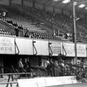 Fratton Park Portsmouth football club South Stand with Portsmouth playing Leicester. 29th August 1988. Picture: The News 0359-5