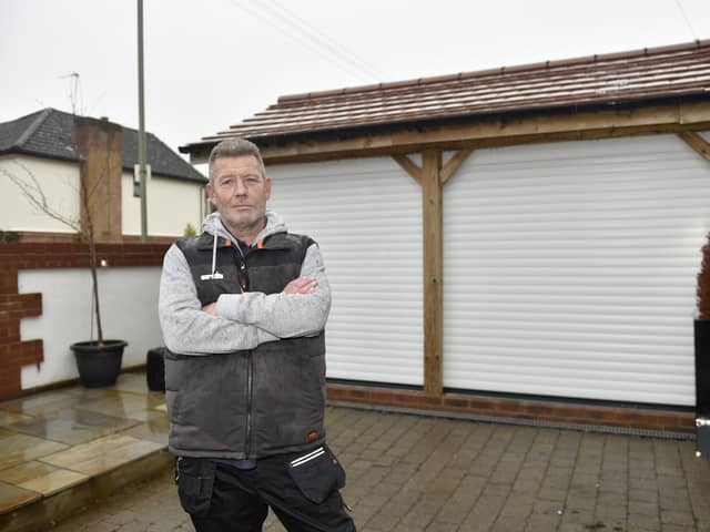 Paul MacDonald (54) from Fareham, has been battling for four years with Fareham Borough Council over a garage he orignally built without planning permission. He has since been refused planning permission and now the council want the garage to be taken down by January 8, 2024.
Picture: Sarah Standing (040124-4418)