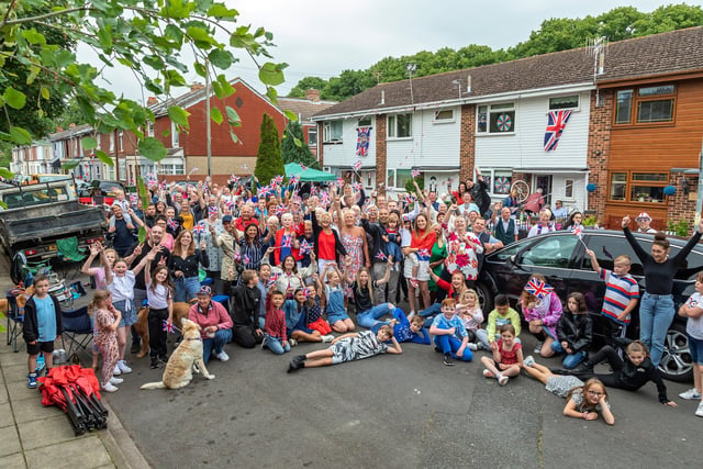 The residents of Fifth Street in Fratton at their Jubilee street party. Picture: Mike Cooter (050622)