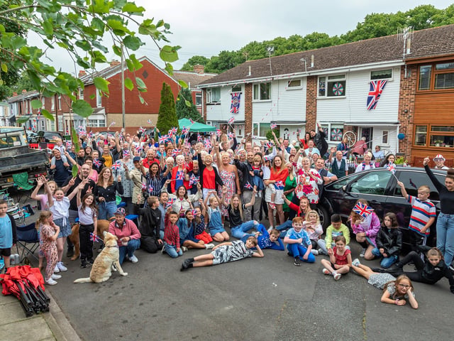 The residents of Fifth Street in Fratton at their Jubilee street party. Picture: Mike Cooter (050622)