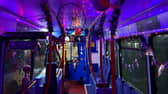 Halloween decorated Stagecoach bus