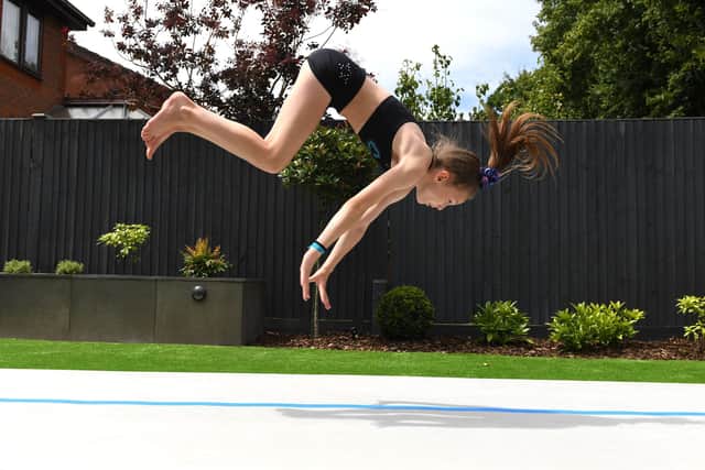Eva Peskett during her lesson with coach Lara Hallam of Dance & Cheer A Calit
Picture: Paul Jacobs/pictureexclusive.com