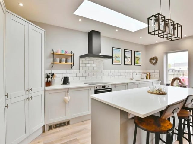 The listing says: "Located within the heart of Cowplain close to local schools, transport links and amenities you will find this superb executive style home that is ready to move straight into."