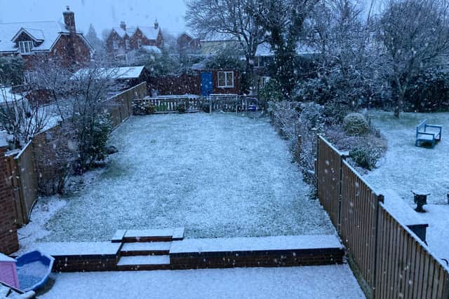 Snow in Swanmore this morning. Picture: Kimberley Barber