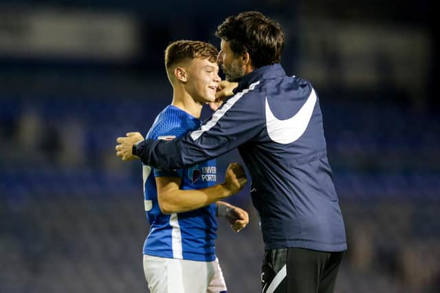 Adam Payce with Danny Cowley last night.