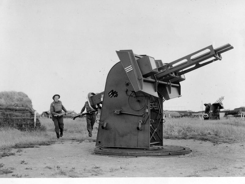 Home Guard companies shared the responsibility for anti-aircraft defences. This rocket projector was based on Southsea Common. The News Portsmouth PP555