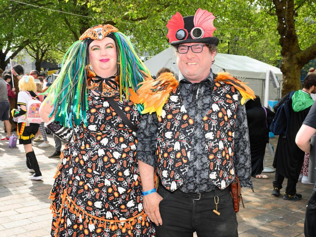 Diana and Simon Clark - Steam Punk meets Halloween, meets Star Wars. Picture: Keith Woodland (110521-3)