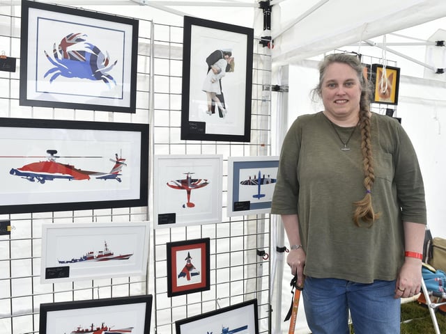 The Garden Show at Stansted Park near Rowlands Castle took place on Friday, June 7, 2024.
Pictured is: Gillian Jones of Gillian Jones Designs Ltd from Portsmouth with some of her prints.
Picture: Sarah Standing (070624-4322)