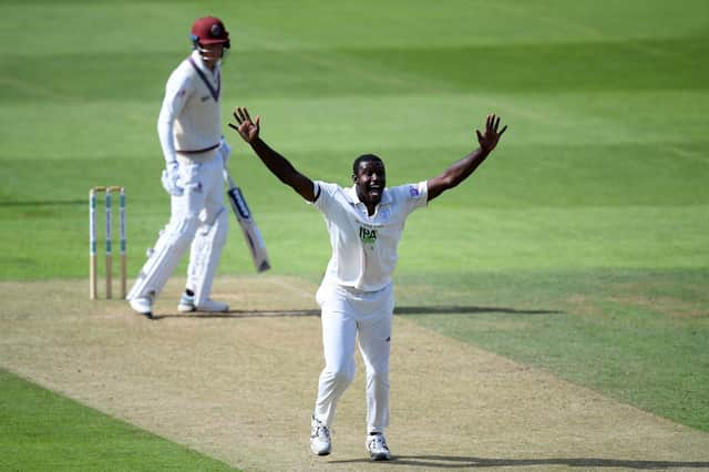 Keith Barker took 4-24 as Surrey were skittled for 72 in their first innings at The Ageas Bowl
