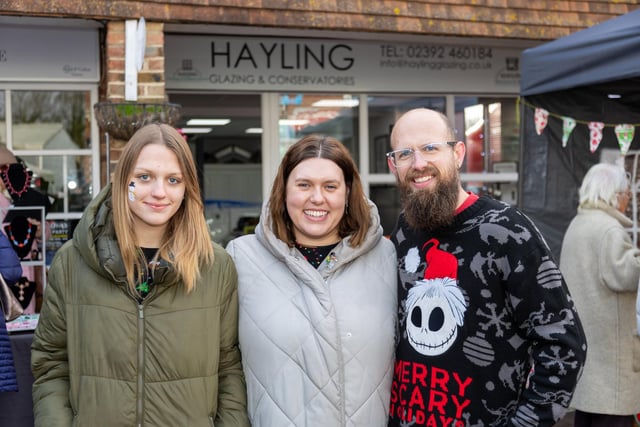 Locals braved the cold to celebrate the start of the Christmas festivites with a street party on Hayling Island on Saturday afternoon.

Pictured - Co-Organisers Alicia Clark, 14, Helen Cole and Anthony Cole of Hayling Glazing and Conservatories.

Photos by Alex Shute