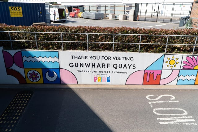 Artwork by 2 Sister, Lauren and Chloe Piper, adorns the entrance and exit to the car park. Picture: Nuno Cardoso