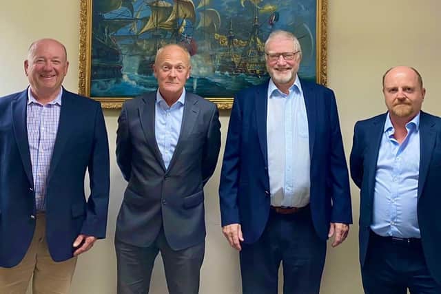 From left - Robin Townsend (Saulet Townsend), James Brotherton (Senior Partner at Wannops), John Saulet (Saulet Townsend) and Adam Workman (Partner at Wannops)