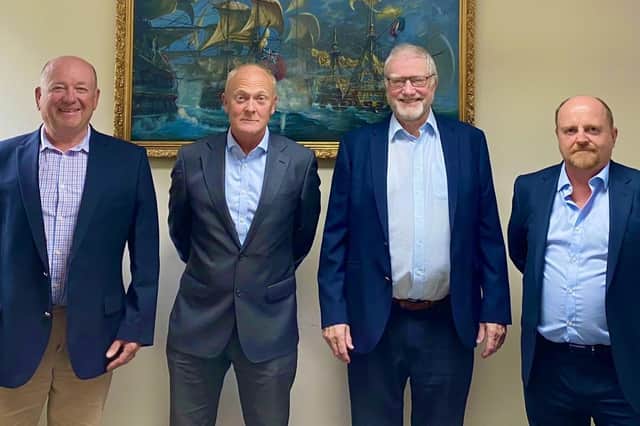 From left - Robin Townsend (Saulet Townsend), James Brotherton (Senior Partner at Wannops), John Saulet (Saulet Townsend) and Adam Workman (Partner at Wannops)