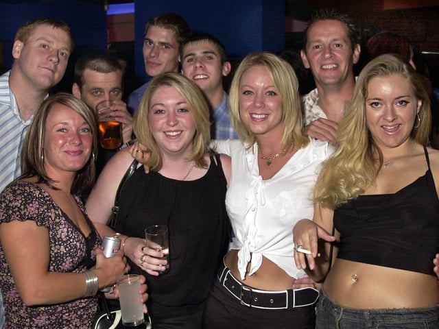 Clubbers enjoying a night out at Bar Bluu in Southsea in the 00s