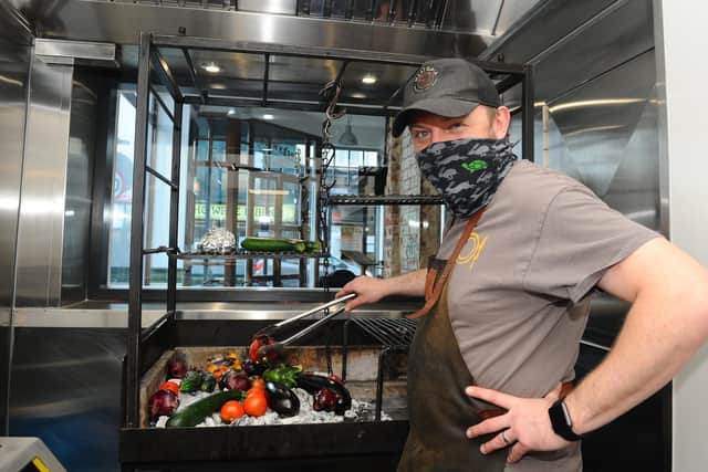 Norman Mooney, from Grate Fire Kitchen, in the kitchen at The Greenwich Brew Pub.
Picture: Sarah Standing (081220-9896)