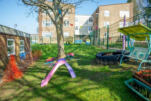 The garden of St Clare's Pre School in Warren Park, Havant .
Picture: Habibur Rahman