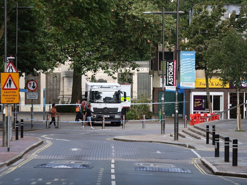The centre of the city became a ghost town while police and fire service personnel carried out their duties.