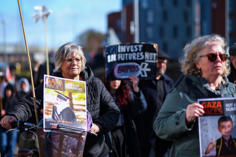 A symbolic funeral march for Gaza was organised by Portsmouth and Southdowns Solidarity Campaign.Picture: Chris Moorhouse (jpns 170324-32)