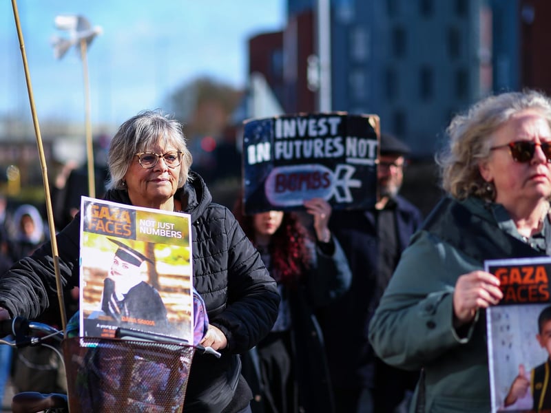 A symbolic funeral march for Gaza was organised by Portsmouth and Southdowns Solidarity Campaign.Picture: Chris Moorhouse (jpns 170324-32)