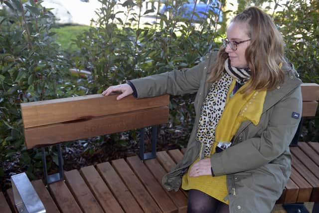 Hannah Wiggins, who chose the word Serenity for the memorial garden.
Picture: Sarah Standing (011222-7148)
