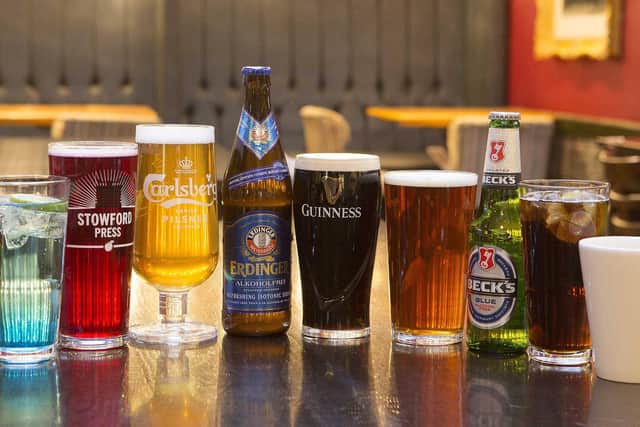 Range of drinks on offer at Wetherspoons.