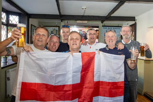 England fans gathered at the Milton Arms in Portsmouth on Sunday evening to watch England's opening game against Serbia in Euro 2024.Photos by Alex Shute