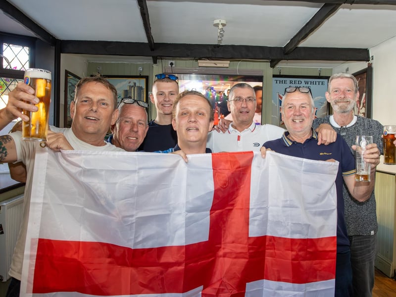 England fans gathered at the Milton Arms in Portsmouth on Sunday evening to watch England's opening game against Serbia in Euro 2024.Photos by Alex Shute