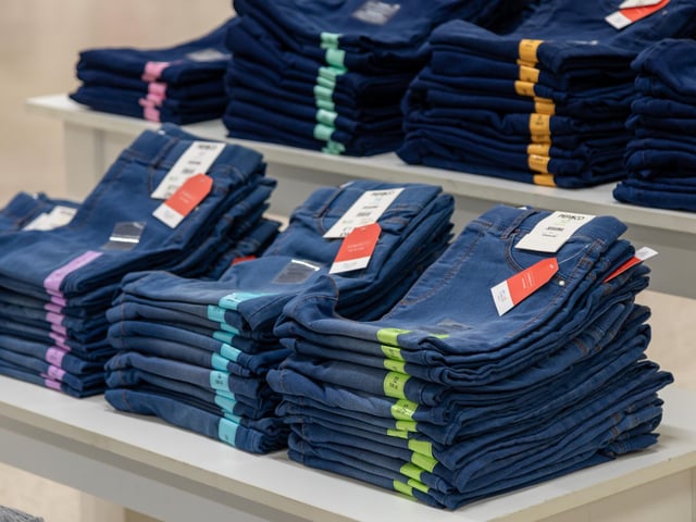 The larger Poundland store now stocks a range of clothing. Picture: Mike Cooter (091223)