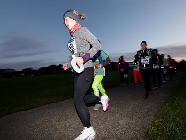 It was an early start for the participants in the Portsmouth Coastal Waterside Marathon. Picture: Chris  Moorhouse (221224-14)