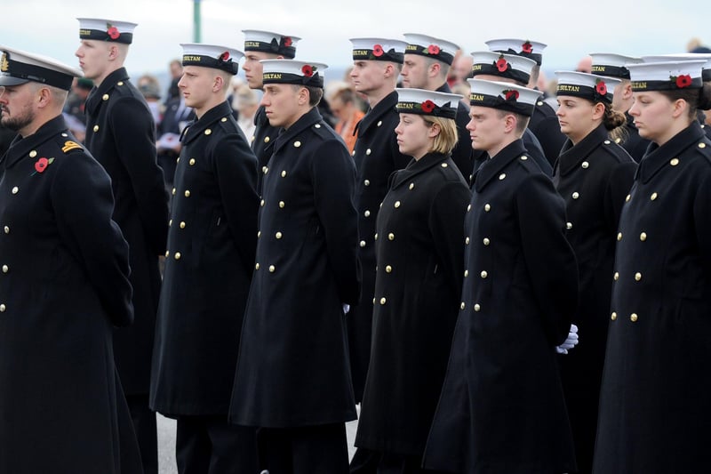 Remembrance Sunday service at the Fleet Air Arm Memorial in Lee-on-the-Solent on Sunday, November 12, 2023.