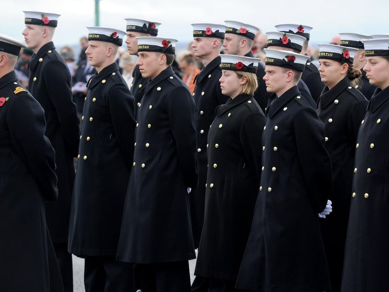 Remembrance Sunday service at the Fleet Air Arm Memorial in Lee-on-the-Solent on Sunday, November 12, 2023.