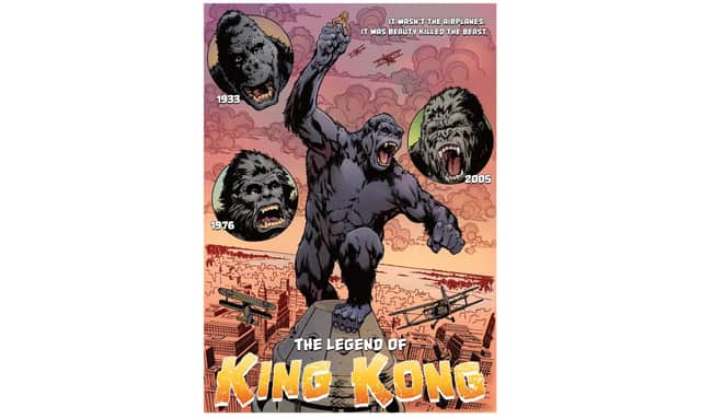 The finished poster for Tom Grove's The Legend of King Kong documentary by artist Ian Richardson and coloured by Darren Stephens