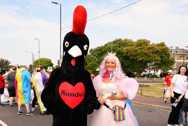 A Nando's mascot in the parade.
Picture: Keith Woodland