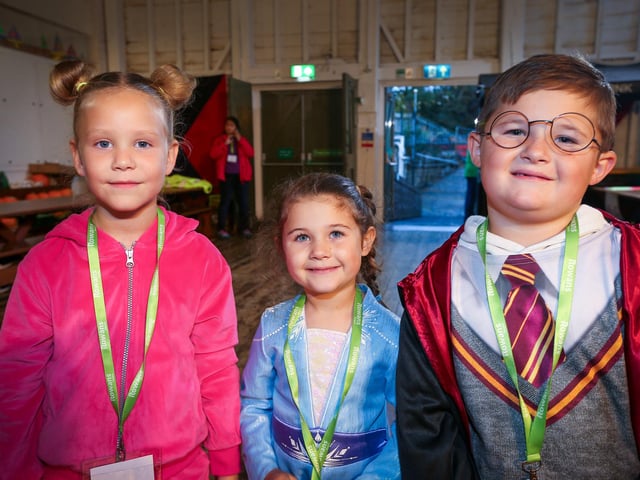 From left, Olive Worrall, 6, Matilda Tomlinson, 4, and Raymond Tomlinson, 7. Starlit Walk in aid of Rowans Hospice, Portsmouth Historic Dockyard, HM Naval Base Portsmouth
Picture: Chris Moorhouse (jpns 261023-13)