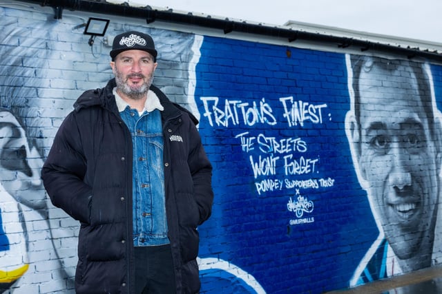 The project was undertaken by Murwalls, a group of street artists who have also completed works for Manchester City and West Ham. Pictured is Marc Silver of Murwalls..Photos by Alex Shute