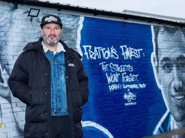 The project was undertaken by Murwalls, a group of street artists who have also completed works for Manchester City and West Ham. Pictured is Marc Silver of Murwalls..Photos by Alex Shute