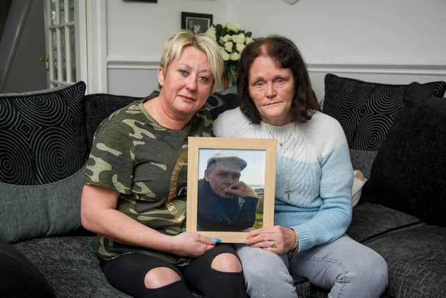 Brett Thorne's fiancee, Nette Wilson with Brett's mother Susan Sykes with a picture of Brett at Susan's house in Waterlooville.
Picture: Habibur Rahman