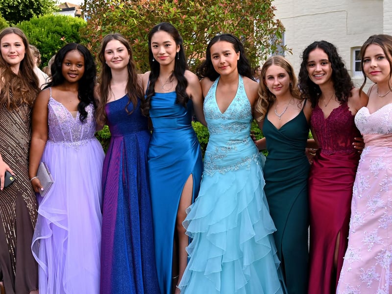 Portsmouth High School GDST has celebrated its prom and it was an evening to remember. 
Pictured: Gabriella Luongo, Alisha Chakonda, Olivia Boyd, Sophia Xue, Maya Devonish, Cate Bloxham, Anusha Davies, Evangeline Johnson