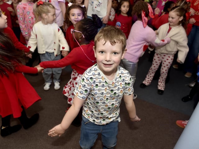 Stamshaw Infant Academy in North End Avenue, Portsmouth, held a Danceathon for Comic Relief on Friday, March 21, 2025. Pictured is: Noah Bird.Picture: Sarah Standing (210325-747)