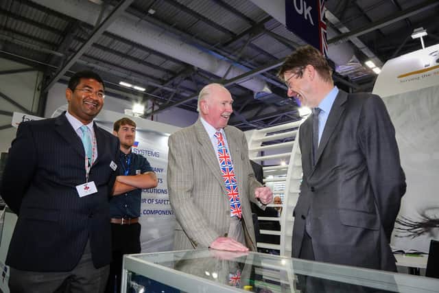 Barnbrook Systems Ltd managing director Tony Barnett has died at the age of 81. Tony is pictured talking to then Secretary of State for Business, Energy and Industrial Strategy Greg Clark at the Farnborough International Airshow in 2018.