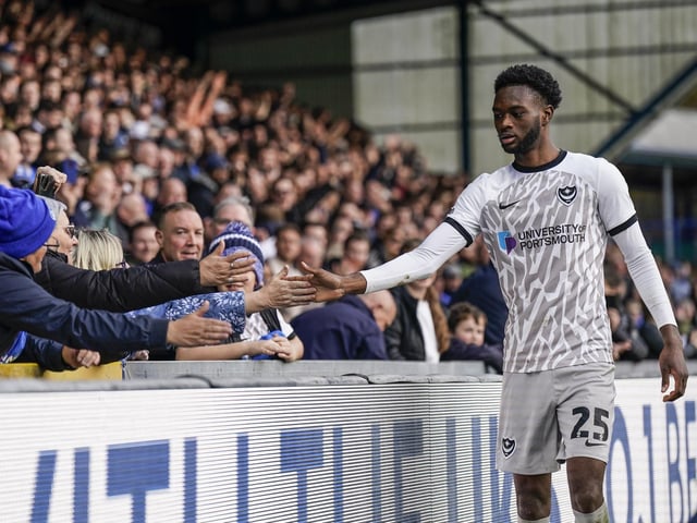 Abu Kamara got a standing ovation from the travelling Fratton Park faithful following a hat-trick of assists against Wycombe