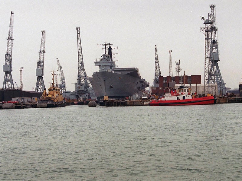 The Ark Royal in dock in Portsmouth Harbour on 5 May 1999. Picture: The News Portsmouth 992140