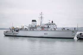 HMS Brocklesby has been back at sea following a lengthy spell on the side-lines. Pictured: The Hunt-class minehunter in Portsmouth in the early 2020s.