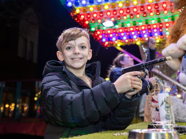 The crowds braved the wind and rain to watch the Christmas lights being switched on in Fareham highstreet on Saturday evening, while some of the entertainment was moved into the shopping centre.Pictured - Harvey, 9 from Whiteley braving the weatherPhotos by Alex Shute