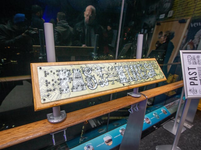 One of the 'Braille on the Rail' installations on show