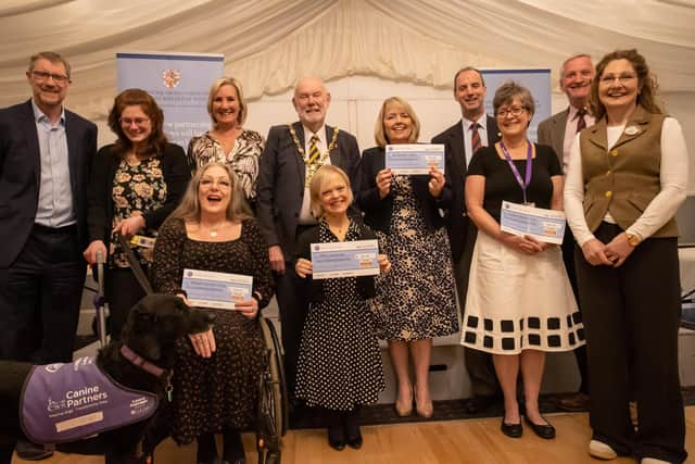 The News Editor Mark Waldron joined with the Gosport and Fareham area Freemasons to award grants to four deserving local organisations at Gosport Masonic Centre as part of the Community Chest campaign. Also in attendance was Dame Caroline Dinenage MP, Mark Hook, then Mayor of Gosport, John Whitaker and Adrian Clayton Hills