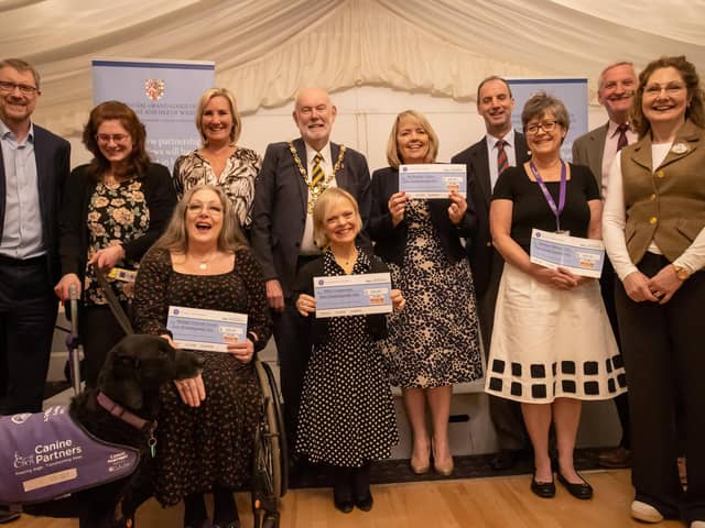 The News Editor Mark Waldron joined with the Gosport and Fareham area Freemasons to award grants to four deserving local organisations at Gosport Masonic Centre as part of the Community Chest campaign. Also in attendance was Dame Caroline Dinenage MP, Mark Hook, then Mayor of Gosport, John Whitaker and Adrian Clayton Hills