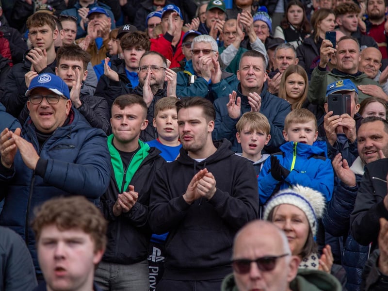 Pompey fans showing their appreciation.